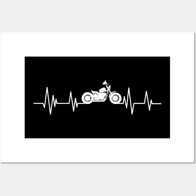 Biker Heartbeat,rider Heartbeat Motorcycle Grandpa Wall Art by mezy